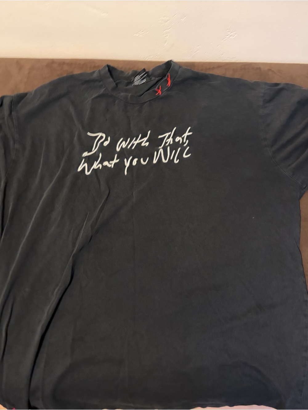 Adult Large Wendigoon Embroidered Do With That What You Will Black Shirt